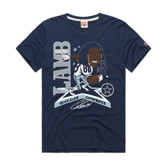 CeeDee Lamb  Homage Unisex Caricature Player Graphic Tri-Blend T-Shirt - Dallas Cowboys T-shirts