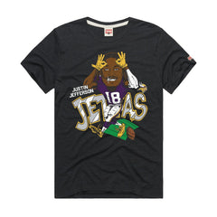 Justin Jefferson  Homage Unisex Caricature Player Graphic Tri-Blend T-Shirt - Minnesota Vikings T-shirts