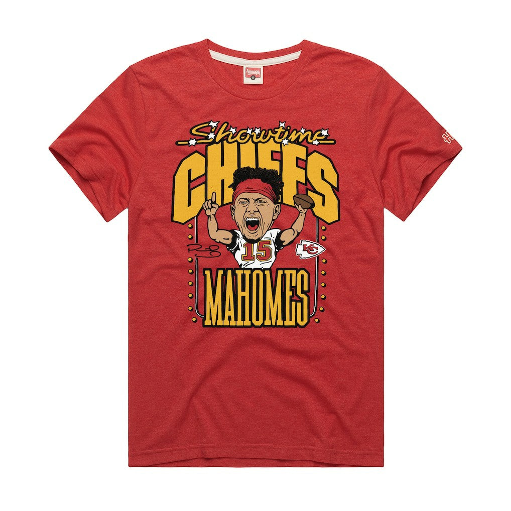 Patrick Mahomes  Homage Unisex Caricature Player Graphic Tri-Blend T-Shirt - Kansas City Chiefs T-shirts