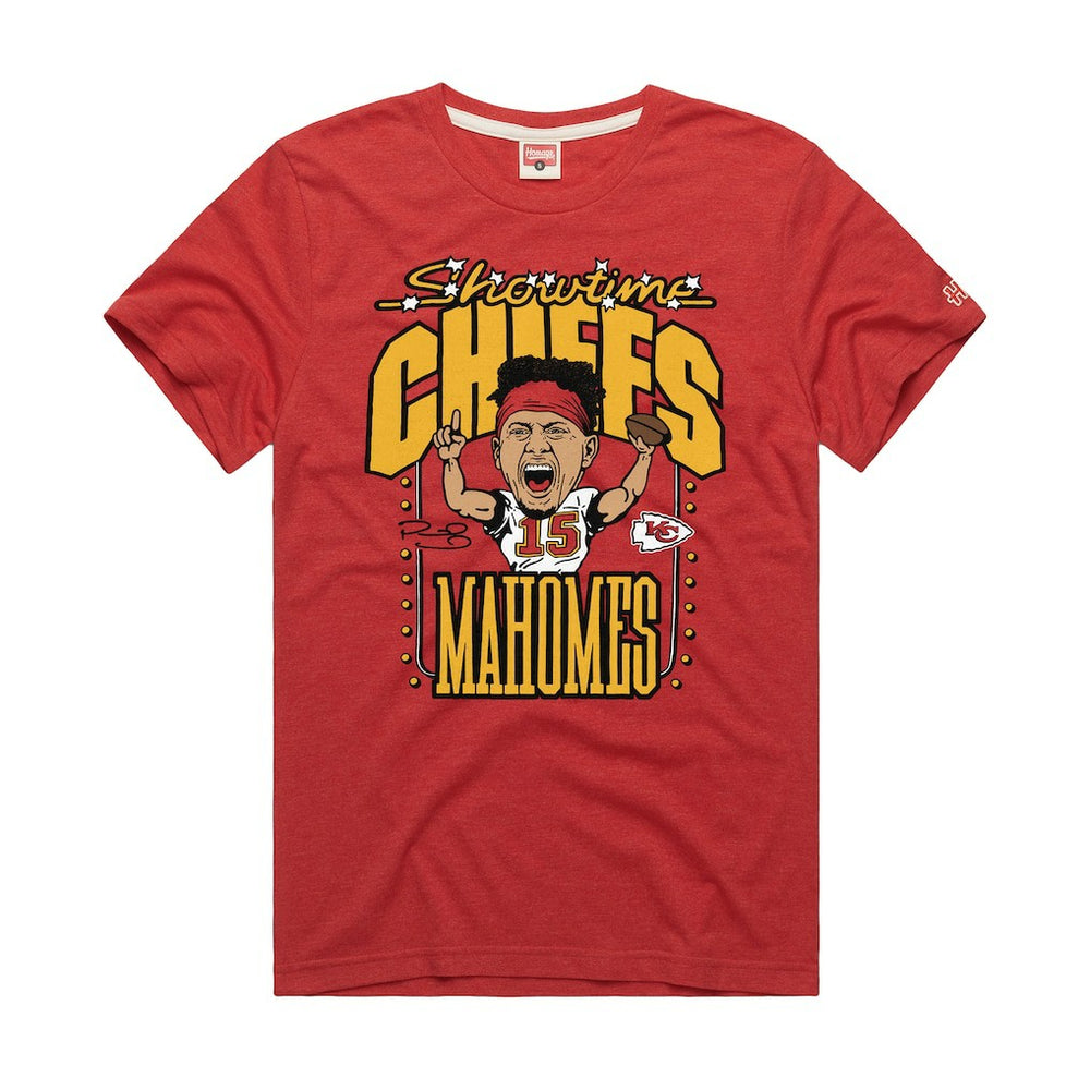 Patrick Mahomes  Homage Unisex Caricature Player Graphic Tri-Blend T-Shirt - Kansas City Chiefs T-shirts