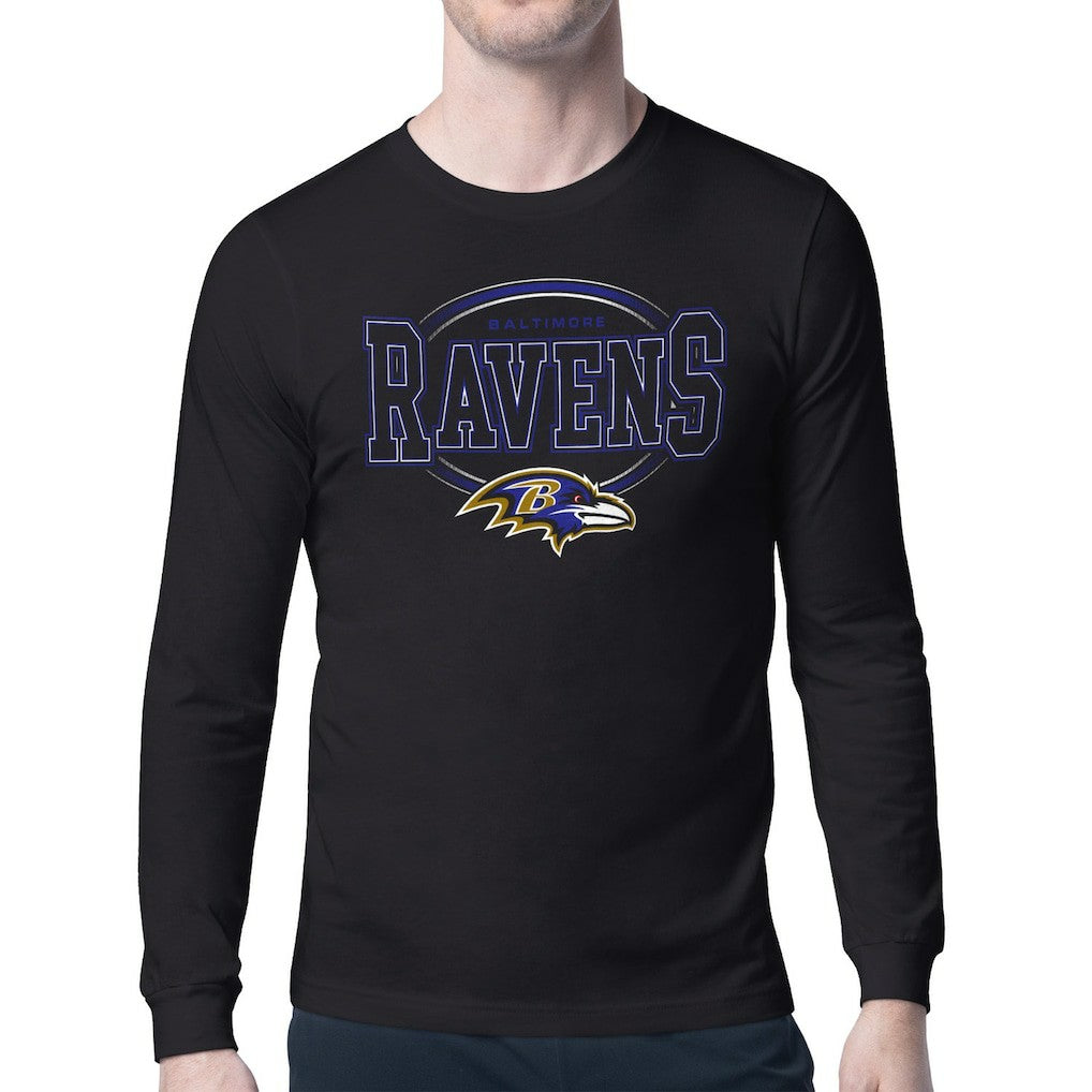 Starter Team Track Graphic Long Sleeve T-Shirt - Baltimore Ravens T-shirts
