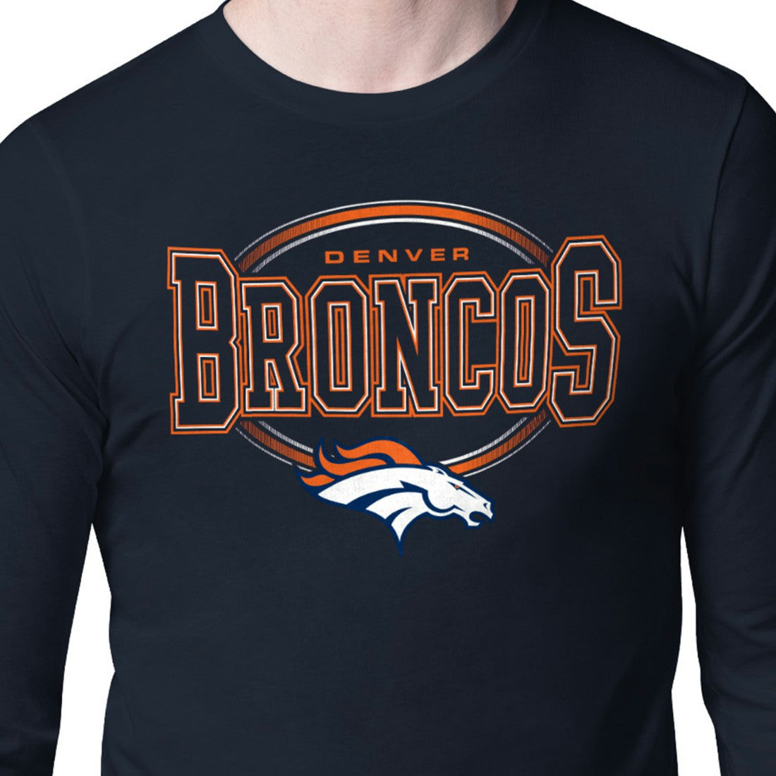 Starter Team Track Graphic Long Sleeve T-Shirt - Denver Broncos T-shirts
