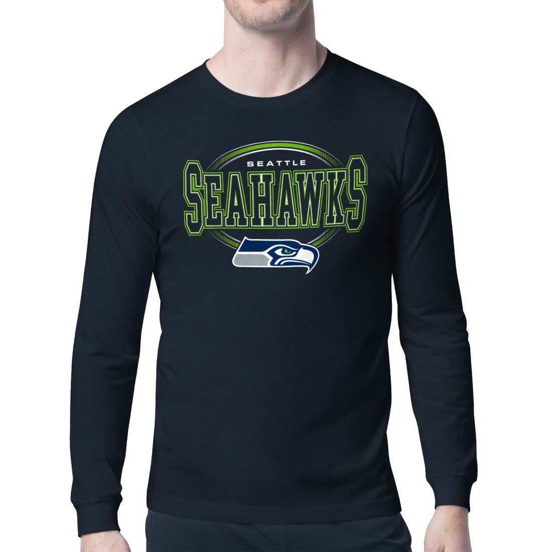 Starter Team Track Graphic Long Sleeve T-Shirt - Seattle Seahawks T-shirts