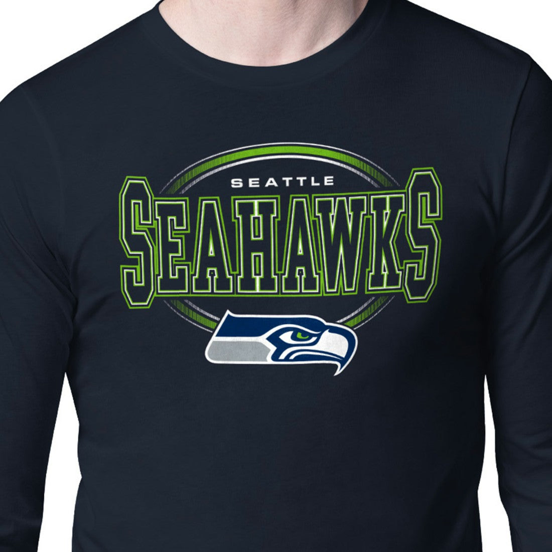 Starter Team Track Graphic Long Sleeve T-Shirt - Seattle Seahawks T-shirts