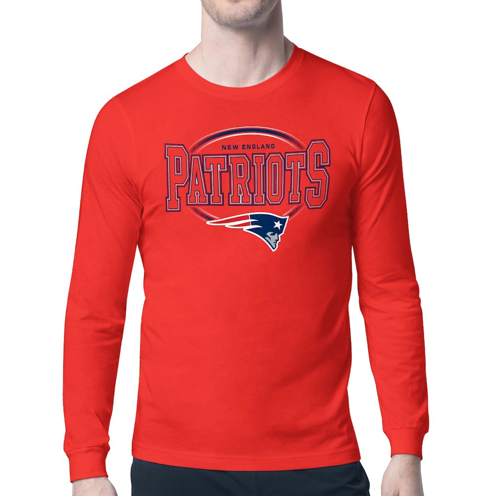 Starter Team Track Graphic Long Sleeve T-Shirt - New England Patriots T-shirts