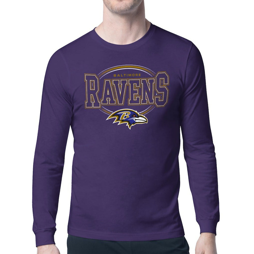 Starter Team Track Graphic Long Sleeve T-Shirt - Baltimore Ravens T-shirts