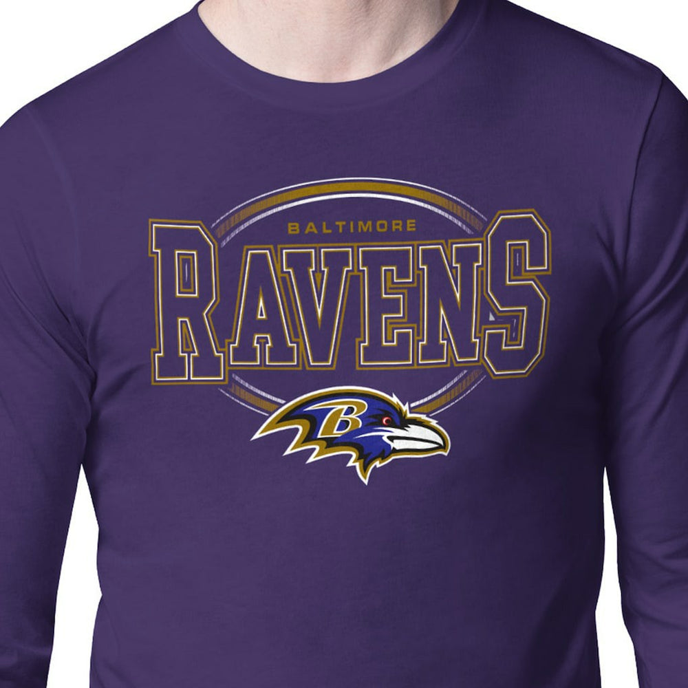 Starter Team Track Graphic Long Sleeve T-Shirt - Baltimore Ravens T-shirts