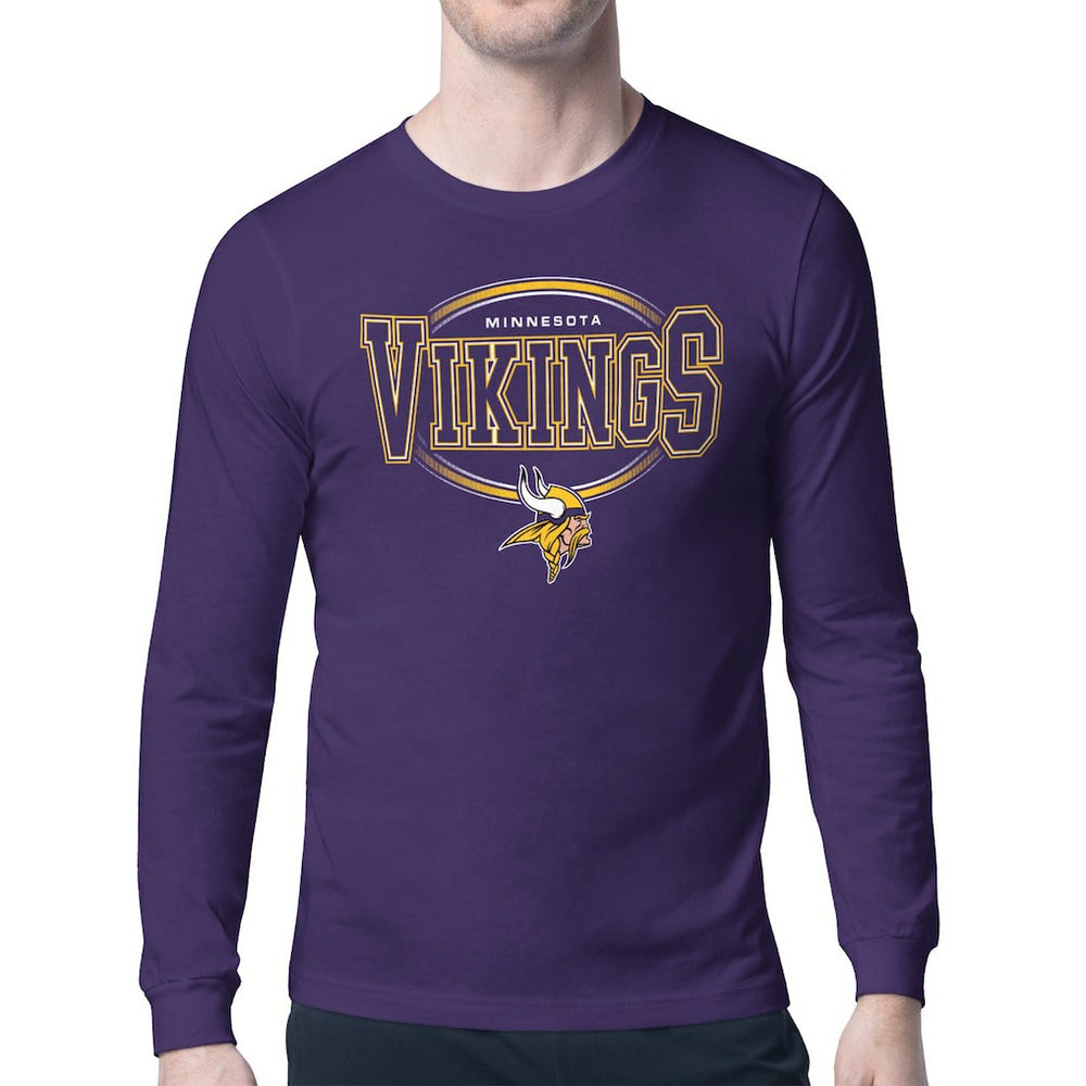 Starter Team Track Graphic Long Sleeve T-Shirt - Minnesota Vikings T-shirts