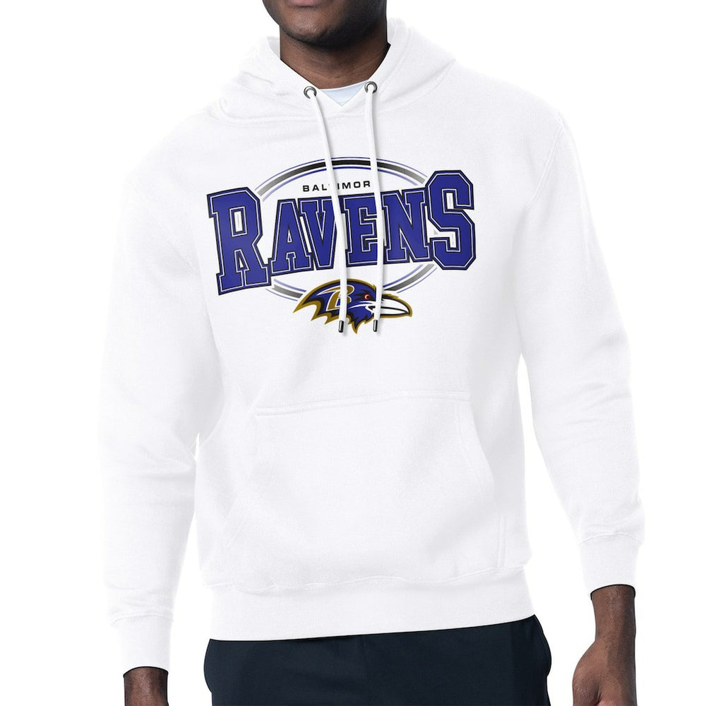 Starter Team Track Graphic Pullover Hoodie - Baltimore Ravens Hoodies