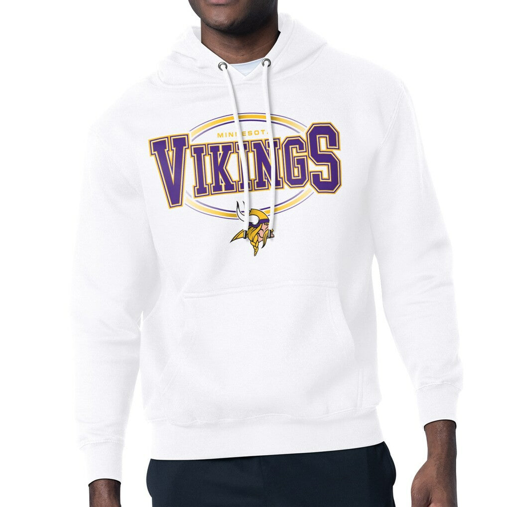 Starter Team Track Graphic Pullover Hoodie - Minnesota Vikings Hoodies