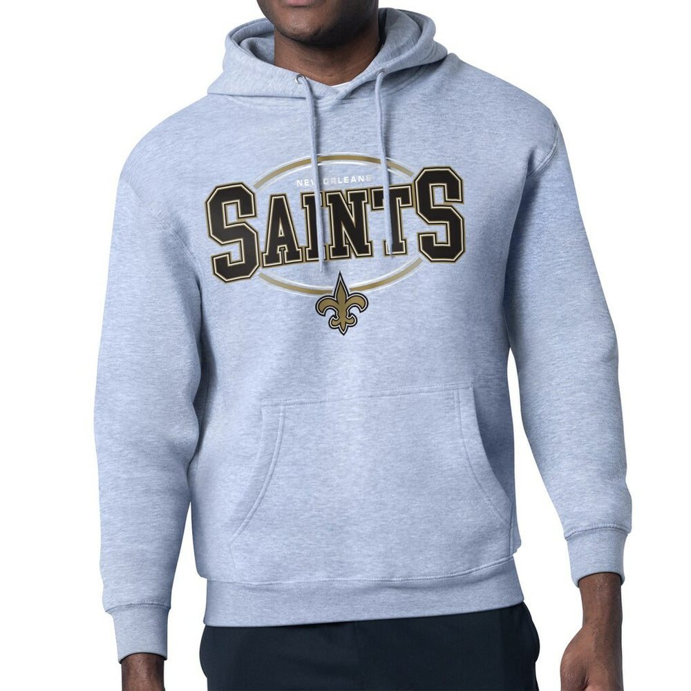 Starter Team Track Graphic Pullover Hoodie - New Orleans Saints Hoodies
