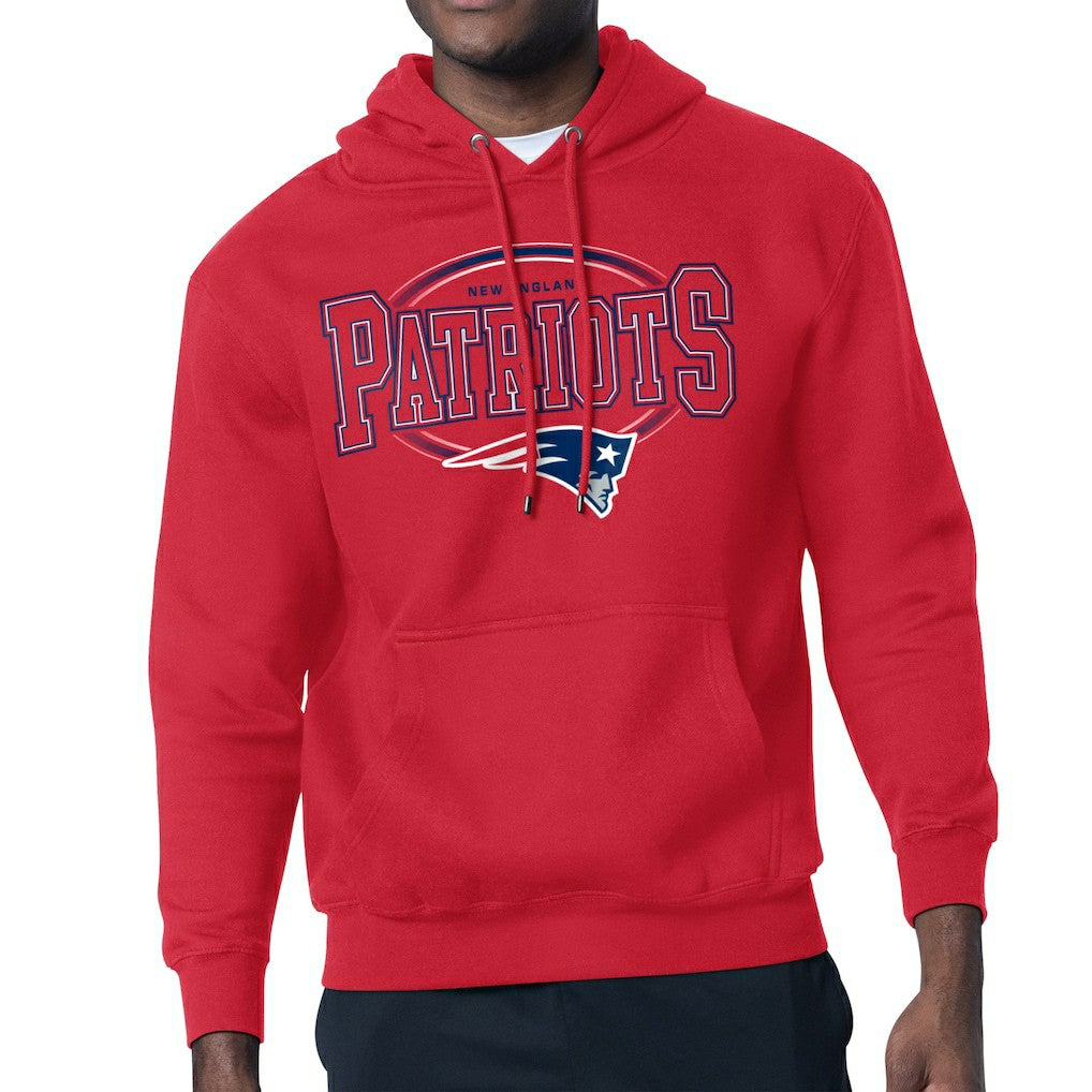 Starter Team Track Graphic Pullover Hoodie - New England Patriots Hoodies