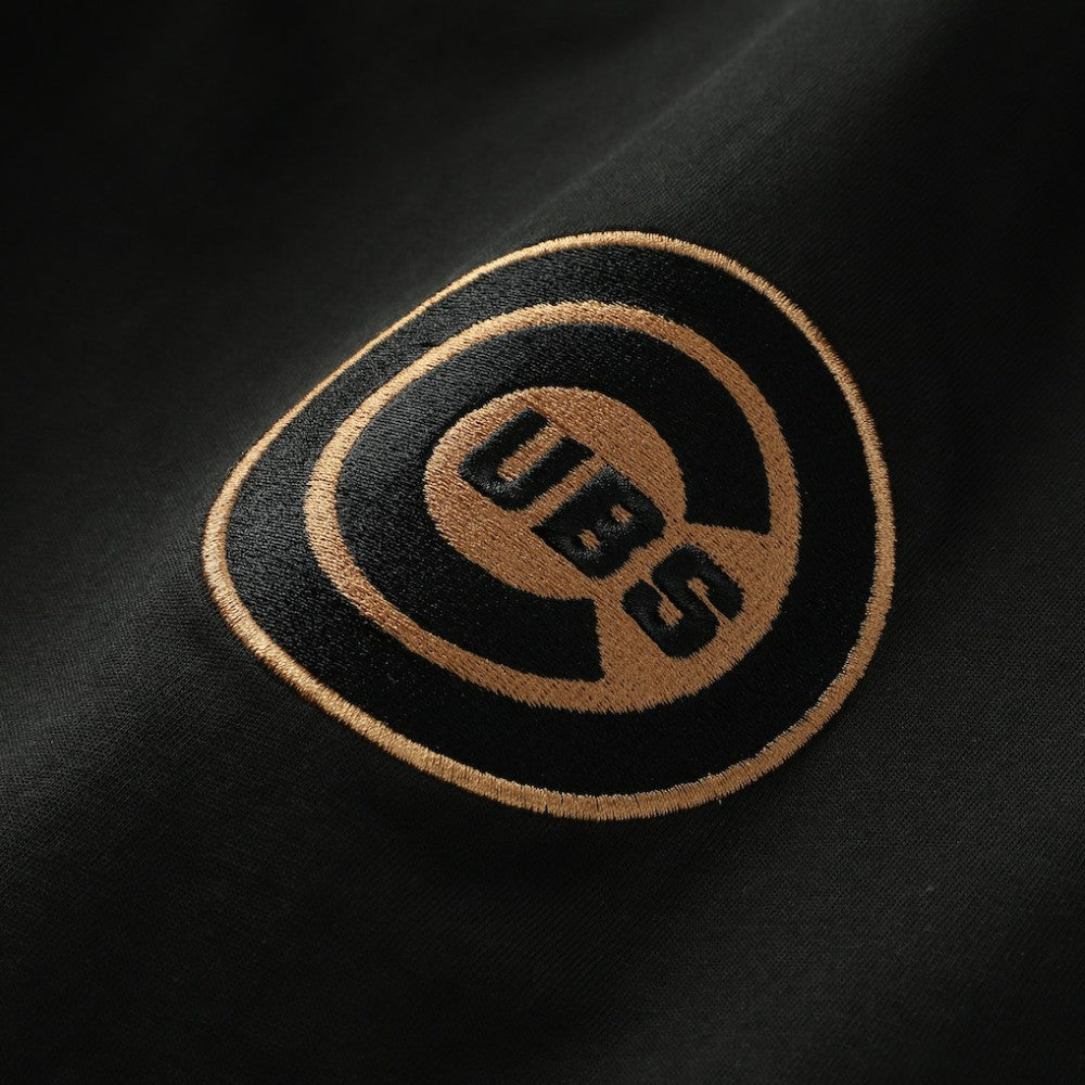 Black Chicago Cubs New Era Bronze Logo with Cross Bats Established T-Shirt