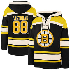 NHL David Pastrnak Boston Bruins '47 Player Name & Number Lacer Hoodie