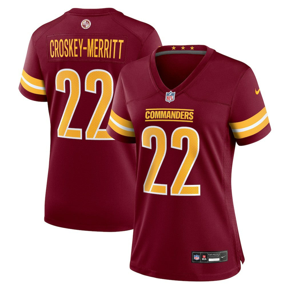 Jacory Croskey-Merritt  Women's Team Game Jersey - Washington Commanders Jerseys