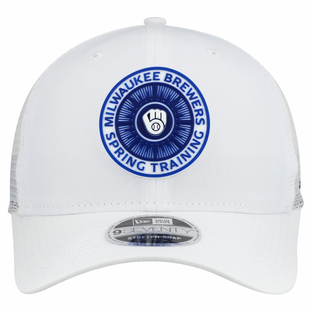 White Milwaukee Brewers New Era 2026 Spring Training Fan Pack 9SEVENTY Adjustable Trucker Hat