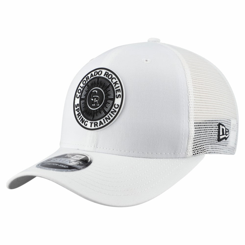 White Colorado Rockies New Era 2026 Spring Training Fan Pack 9SEVENTY Adjustable Trucker Hat