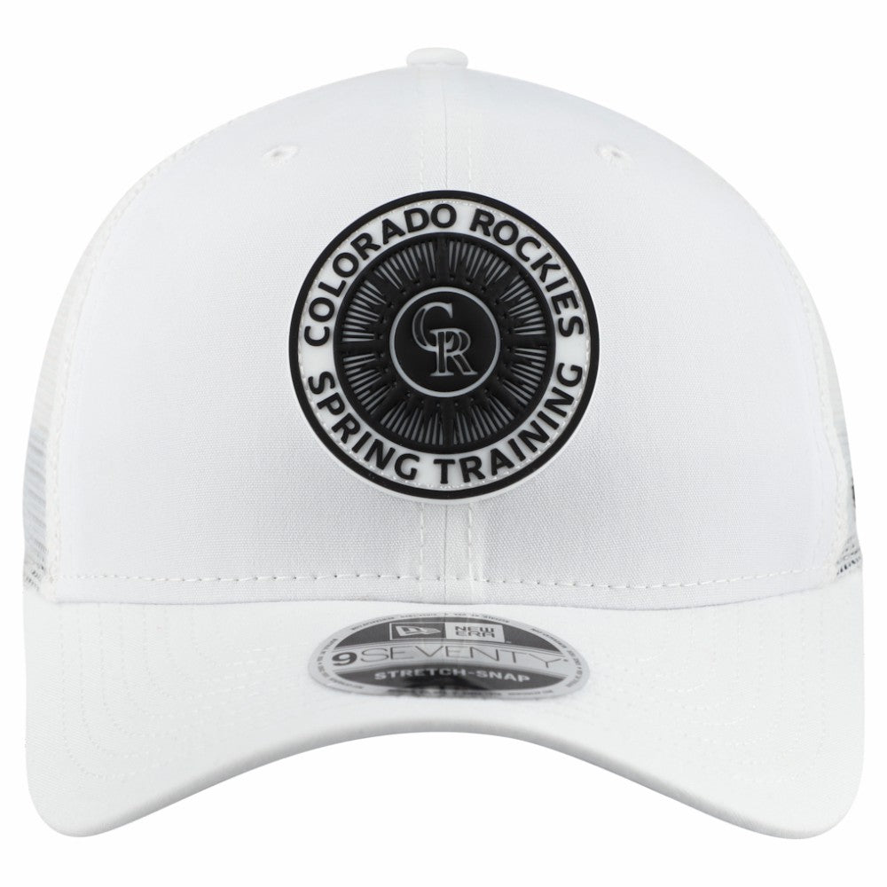White Colorado Rockies New Era 2026 Spring Training Fan Pack 9SEVENTY Adjustable Trucker Hat