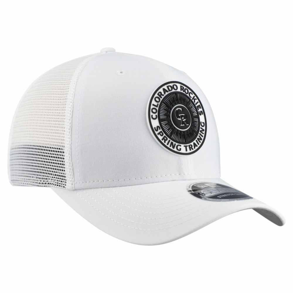 White Colorado Rockies New Era 2026 Spring Training Fan Pack 9SEVENTY Adjustable Trucker Hat