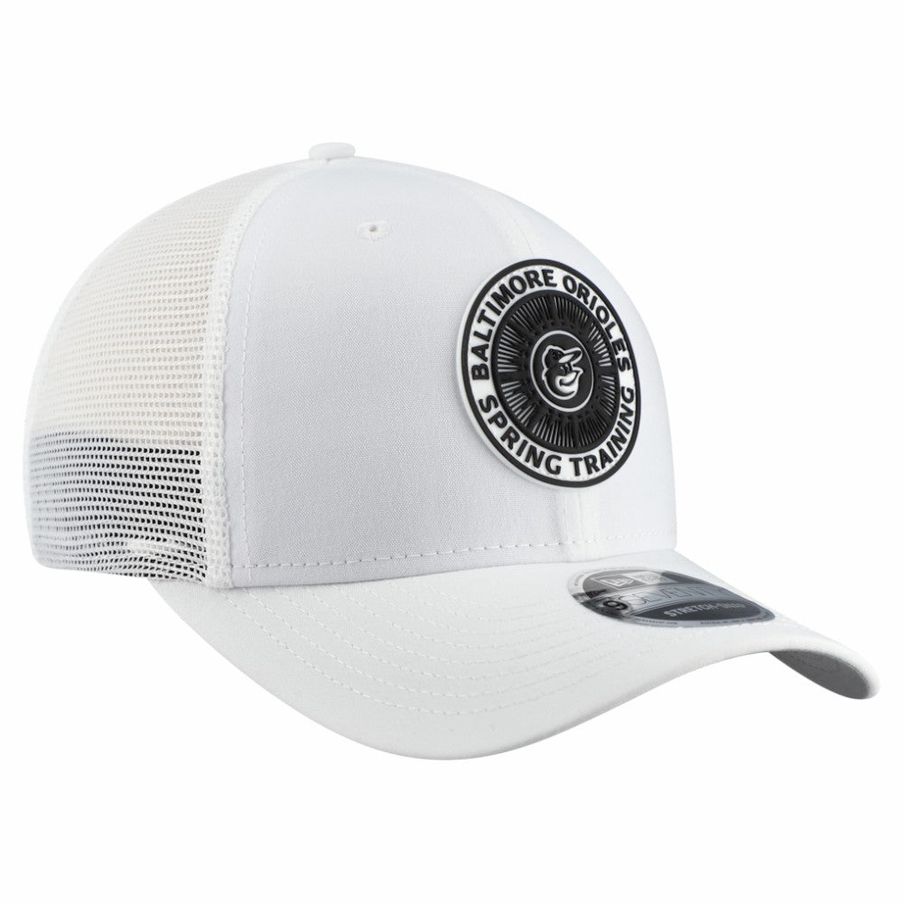 White Baltimore Orioles New Era 2026 Spring Training Fan Pack 9SEVENTY Adjustable Trucker Hat