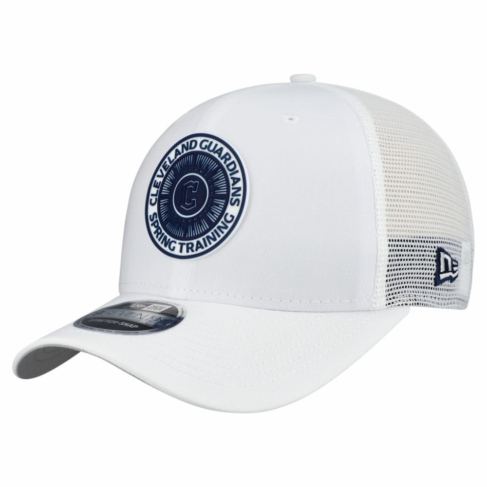 White Cleveland Guardians New Era 2026 Spring Training Fan Pack 9SEVENTY Adjustable Trucker Hat