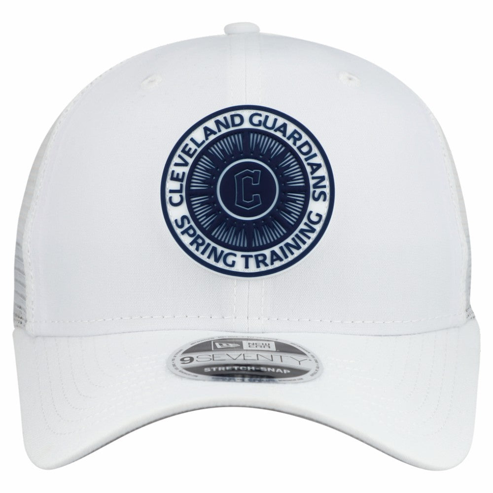 White Cleveland Guardians New Era 2026 Spring Training Fan Pack 9SEVENTY Adjustable Trucker Hat