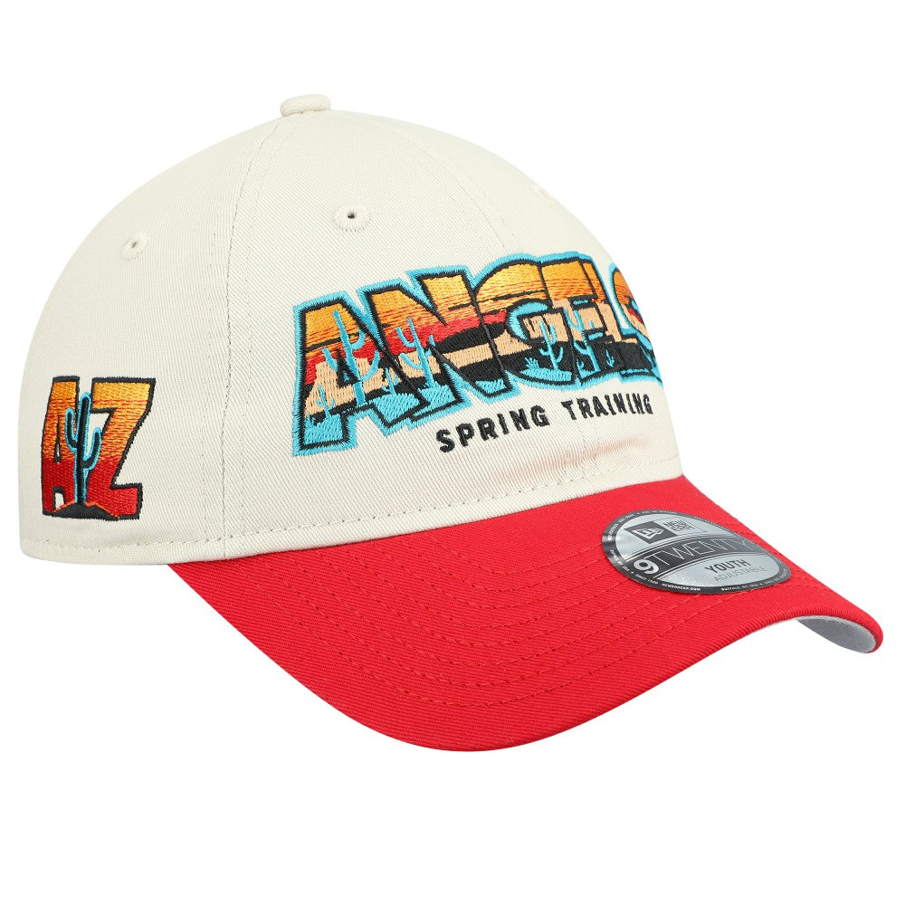 Stone/Red Los Angeles Angels New Era Youth 2026 Spring Training Fan Pack Batter 9TWENTY Adjustable Hat