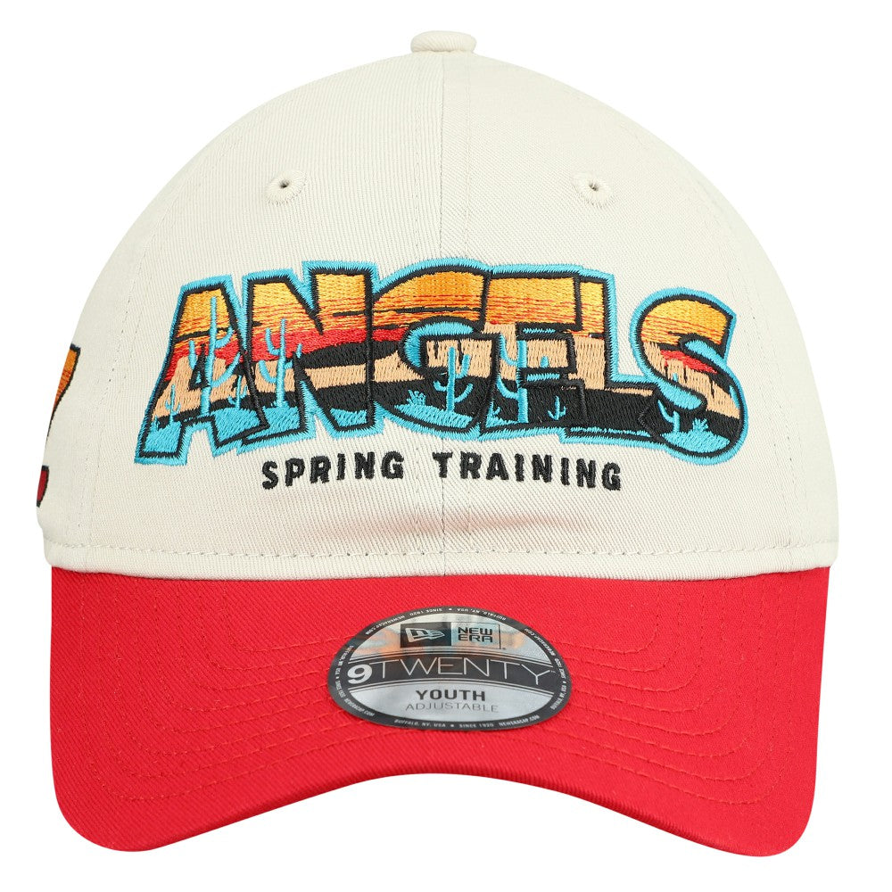 Stone/Red Los Angeles Angels New Era Youth 2026 Spring Training Fan Pack Batter 9TWENTY Adjustable Hat