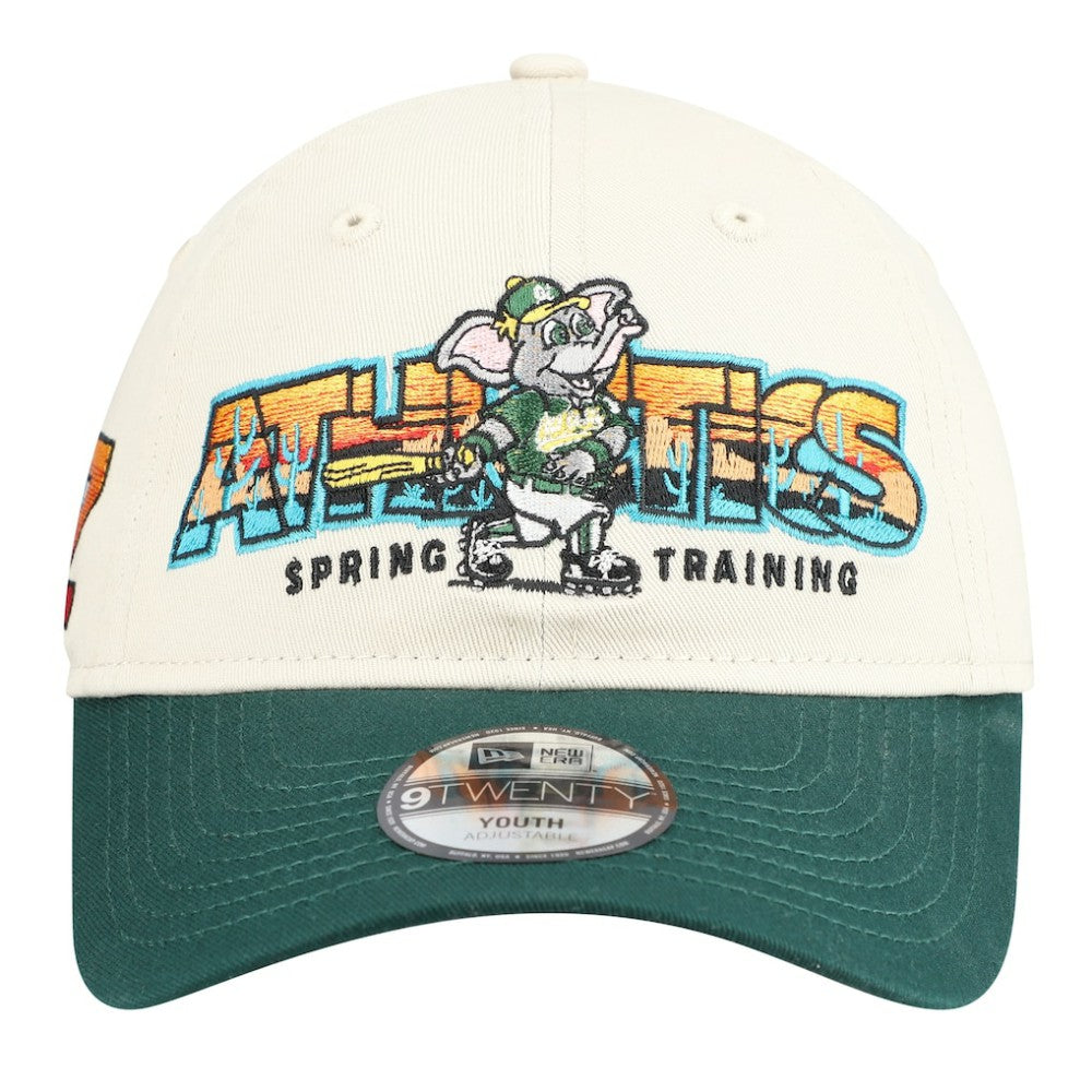 Stone/Green Athletics New Era Youth 2026 Spring Training Fan Pack Batter 9TWENTY Adjustable Hat