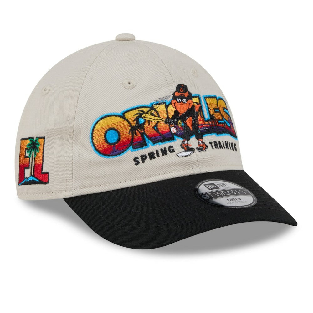 Stone/Black Baltimore Orioles New Era Youth 2026 Spring Training Fan Pack Batter 9TWENTY Adjustable Hat