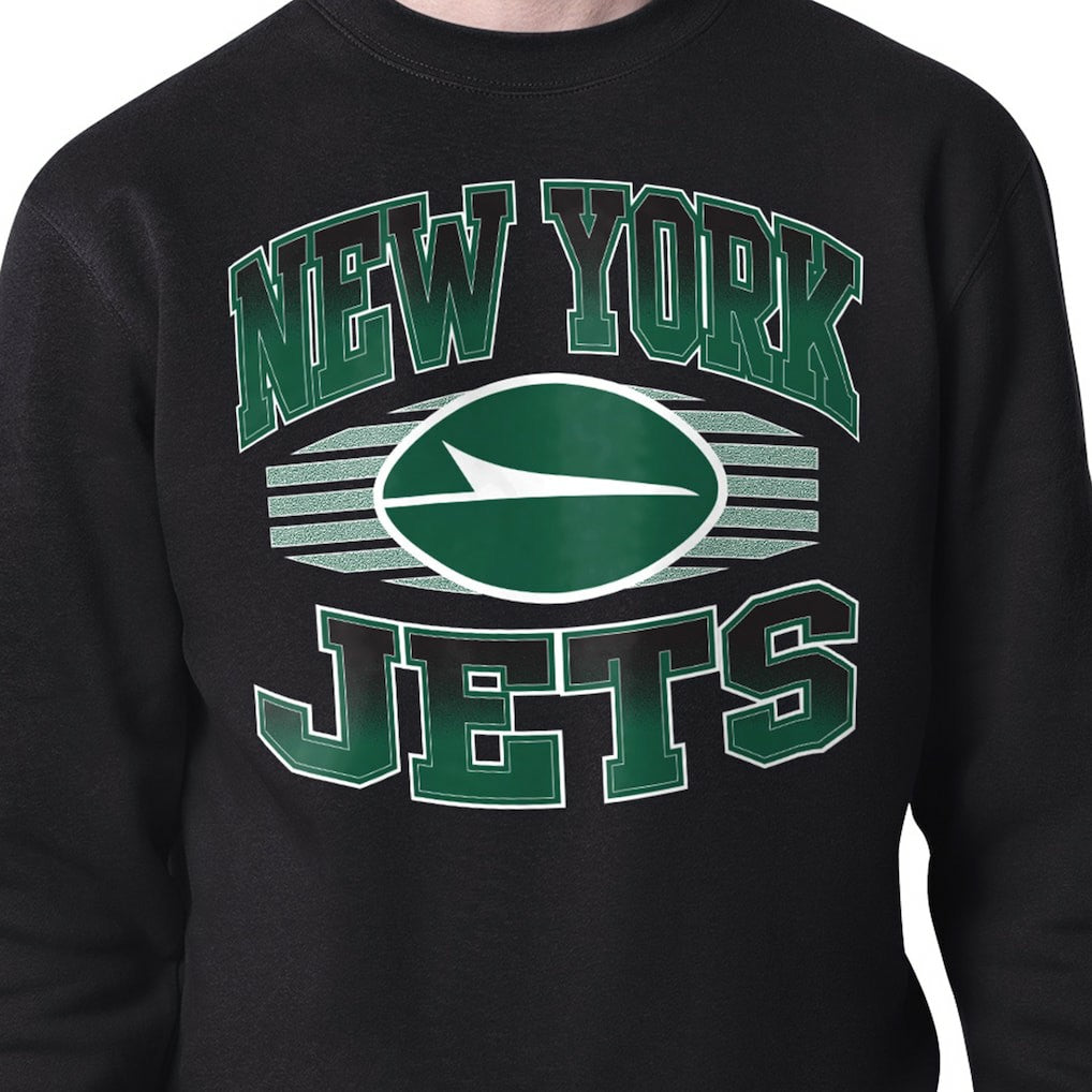 Starter Team Grit Graphic Fleece Pullover Sweatshirt - New York Jets Pullover