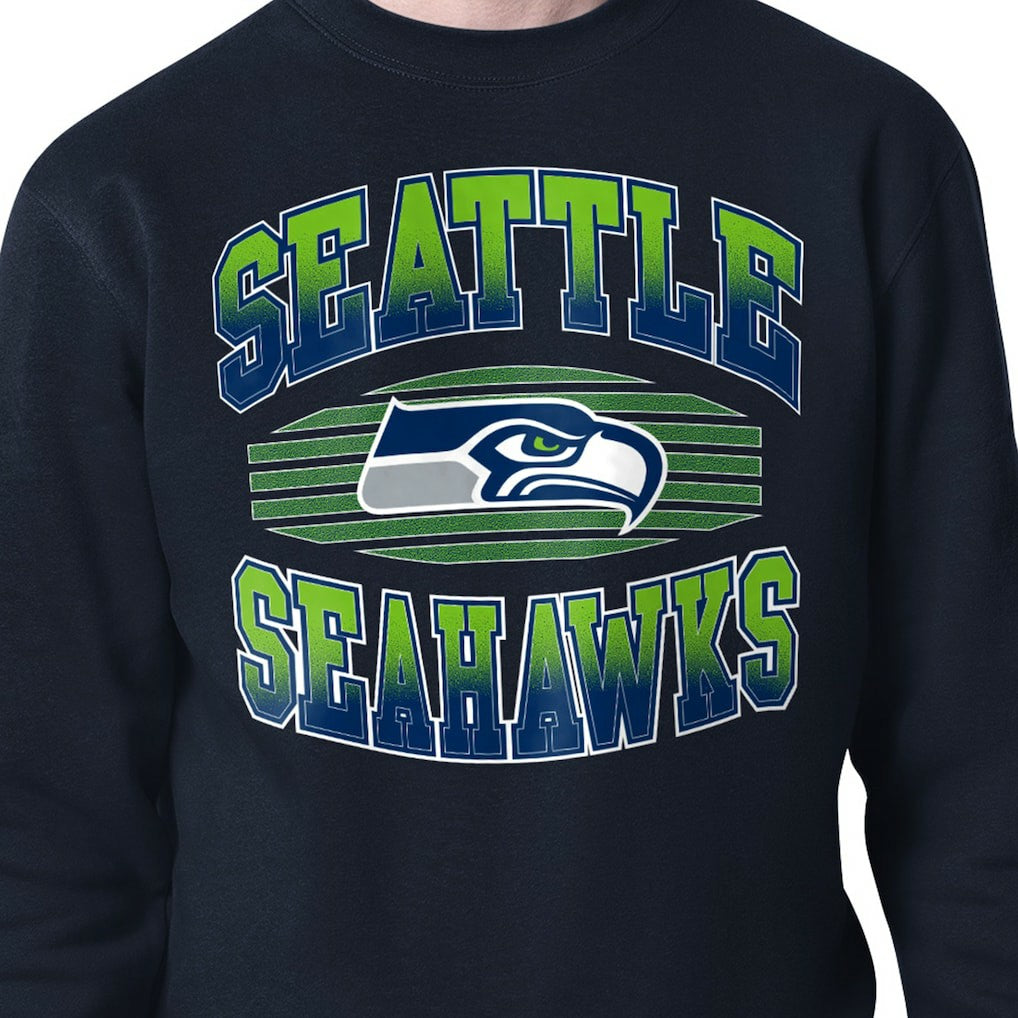 Starter Team Grit Graphic Fleece Pullover Sweatshirt - Seattle Seahawks Pullover