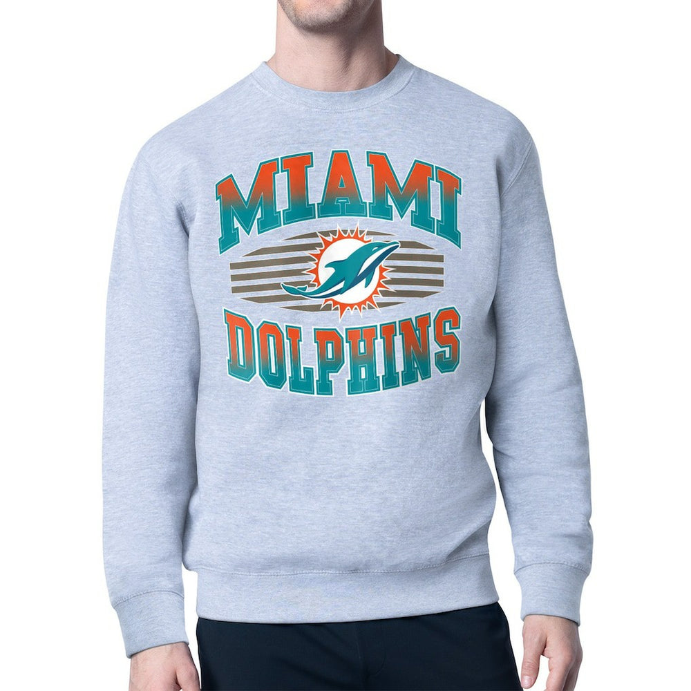 Starter Team Grit Graphic Fleece Pullover Sweatshirt - Miami Dolphins Pullover