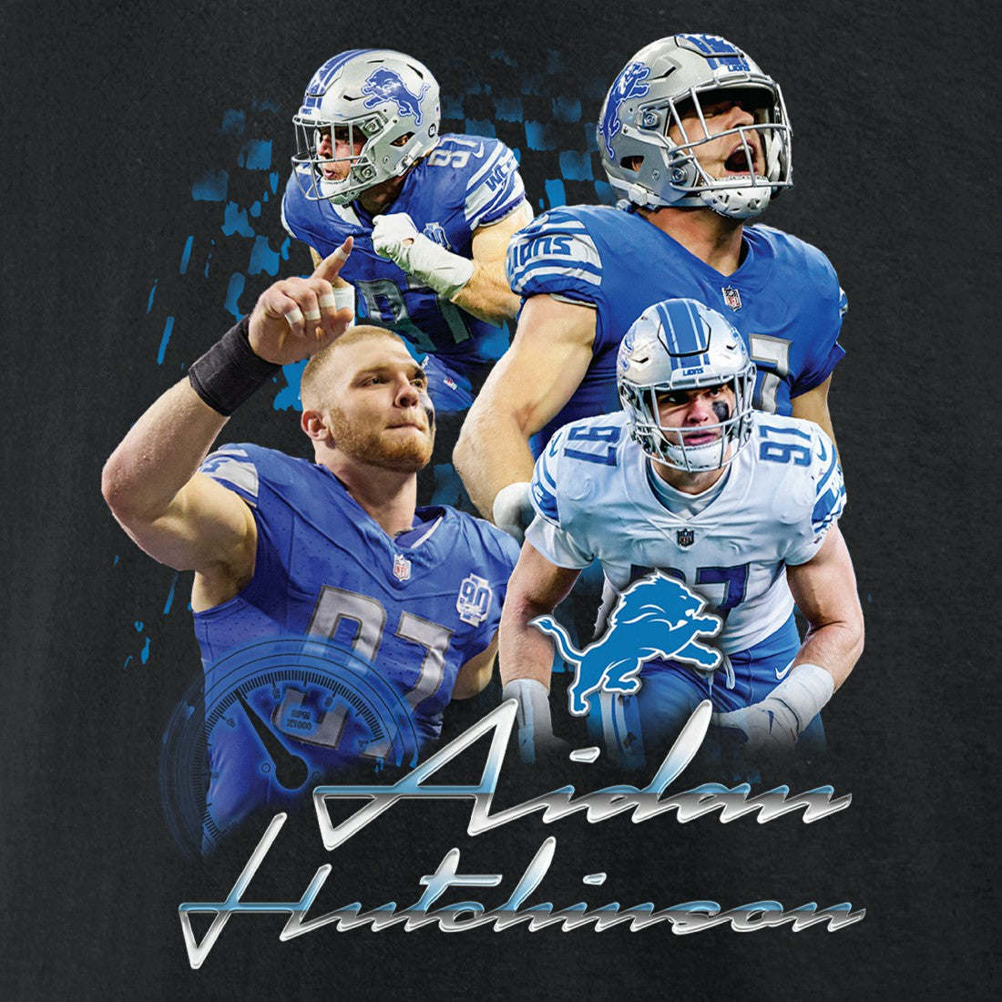 Aidan Hutchinson  Notorious Graphic T-Shirt - Detroit Lions T-shirts