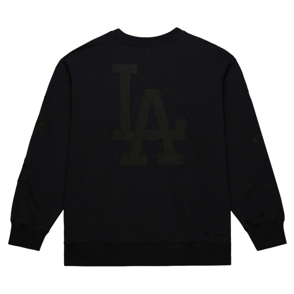 Black Los Angeles Dodgers Mitchell & Ness Phantom Fleece Crewneck Sweatshirt