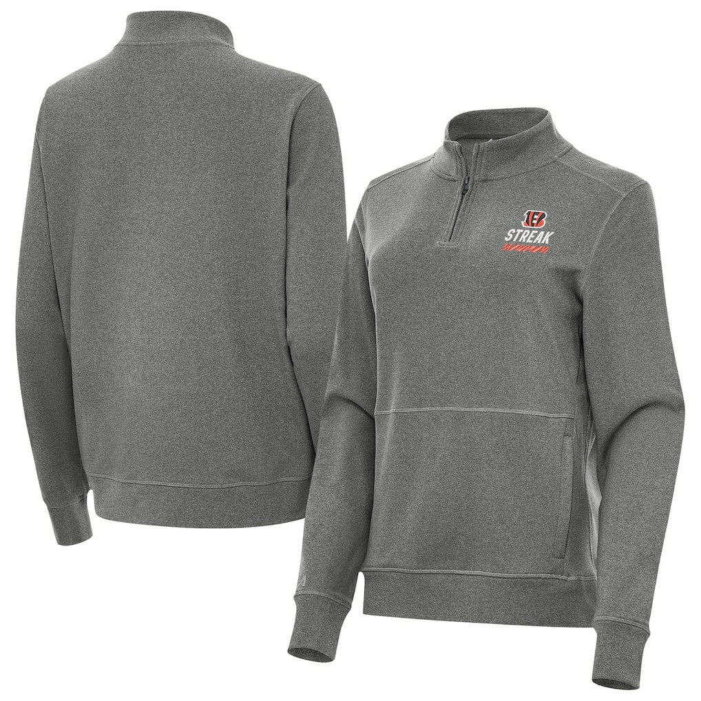 Antigua Women's Streak Crush Quarter-Zip Pullover - Cincinnati Bengals Pullover