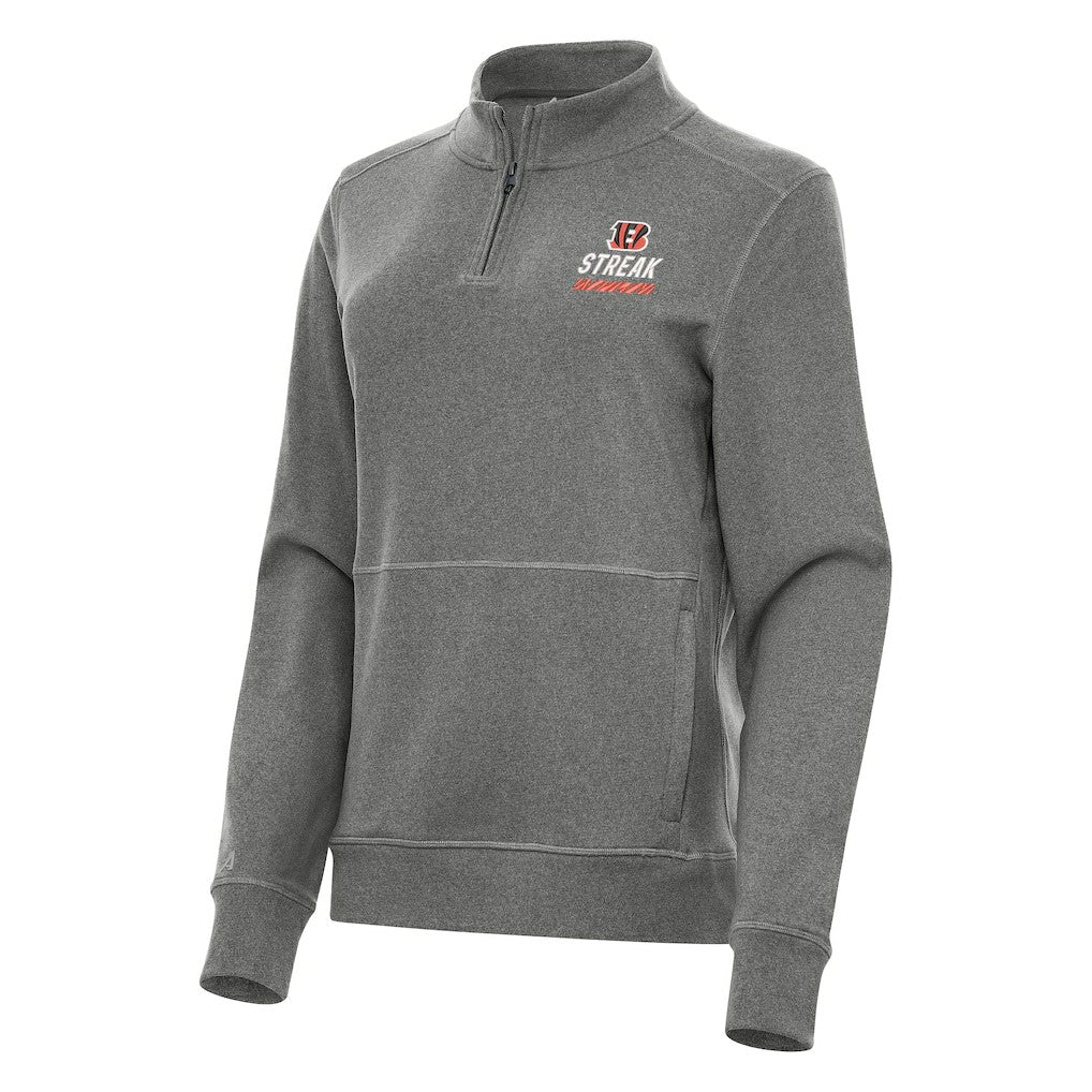 Antigua Women's Streak Crush Quarter-Zip Pullover - Cincinnati Bengals Pullover