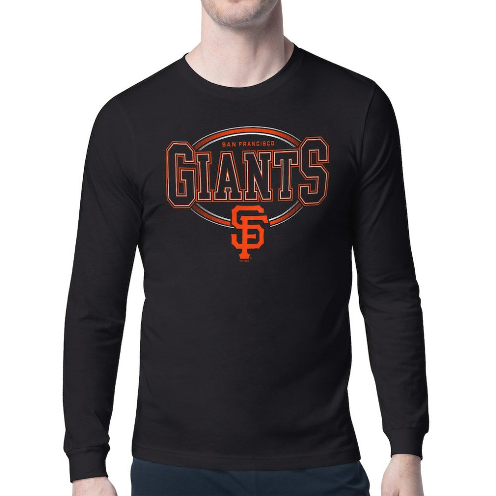 Black San Francisco Giants Starter Team Track Graphic Long Sleeve T-Shirt