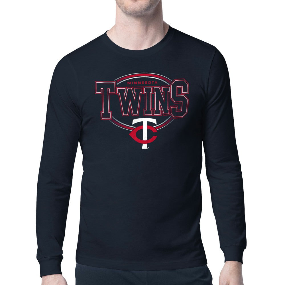 Navy Minnesota Twins Starter Team Track Graphic Long Sleeve T-Shirt