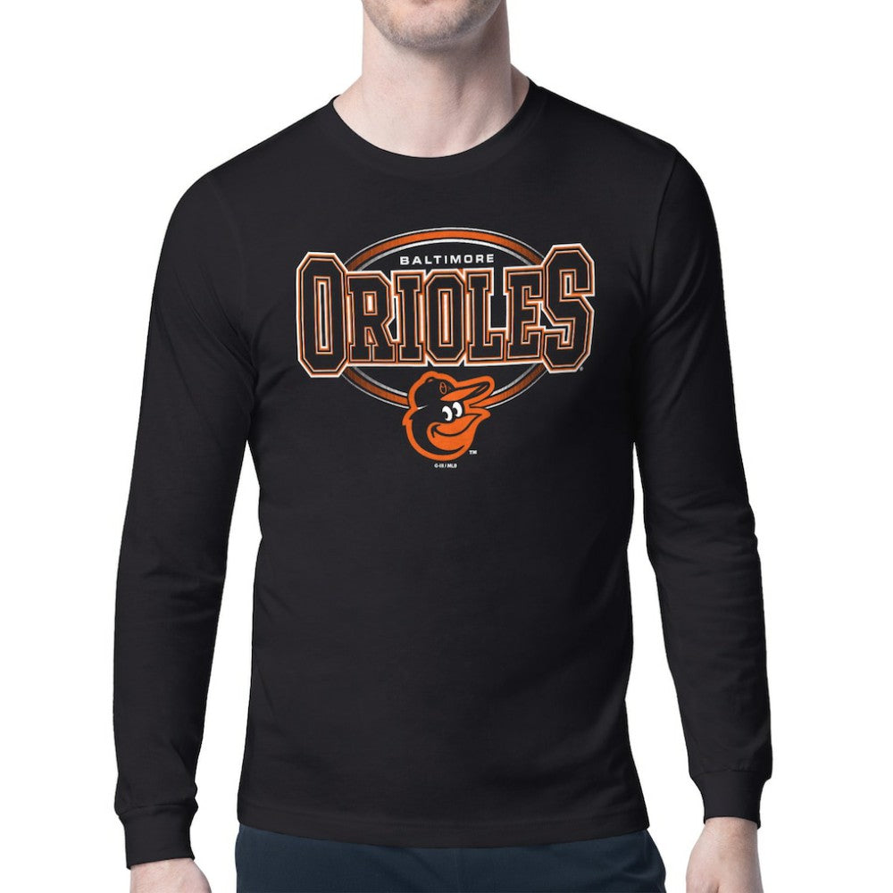 Black Baltimore Orioles Starter Team Track Graphic Long Sleeve T-Shirt