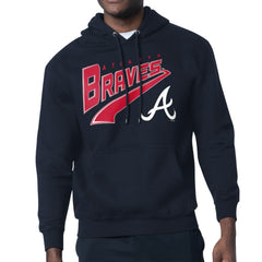 Navy Atlanta Braves Starter Modern Tailsweep Fleece Tri-Blend Pullover Hoodie