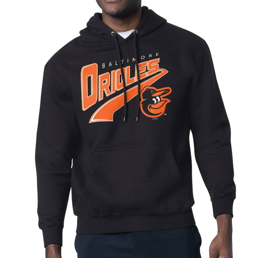 Black Baltimore Orioles Starter Modern Tailsweep Fleece Tri-Blend Pullover Hoodie