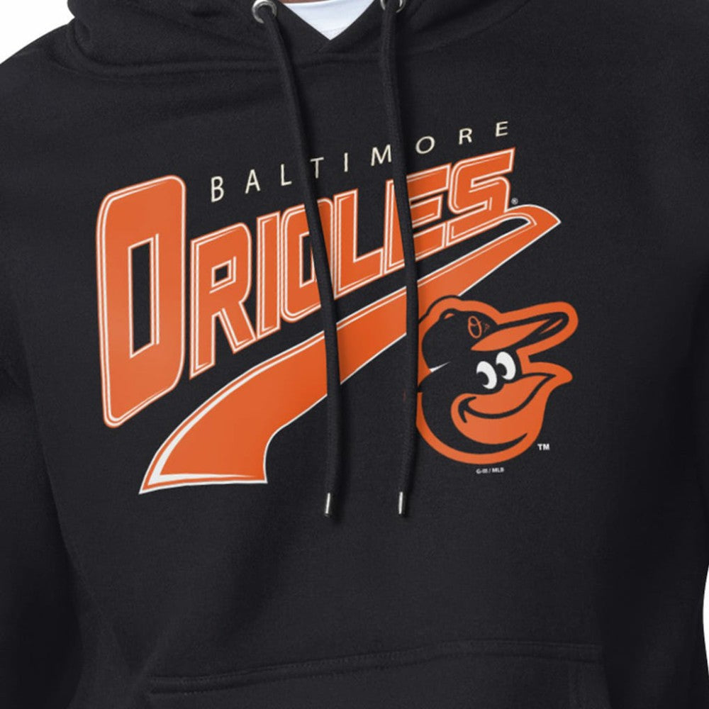 Black Baltimore Orioles Starter Modern Tailsweep Fleece Tri-Blend Pullover Hoodie