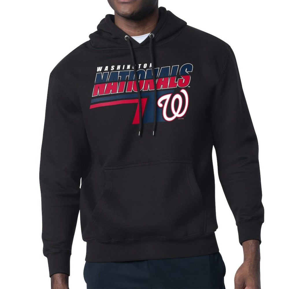 Black Washington Nationals Starter Logo Push Graphic Hoodie