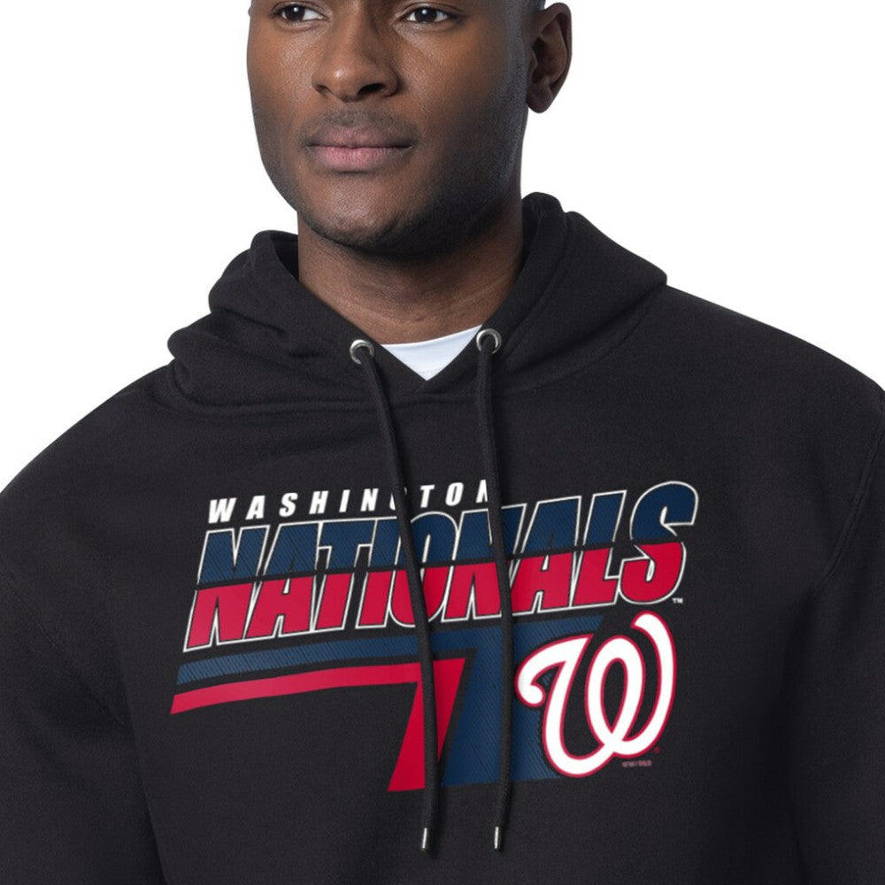 Black Washington Nationals Starter Logo Push Graphic Hoodie