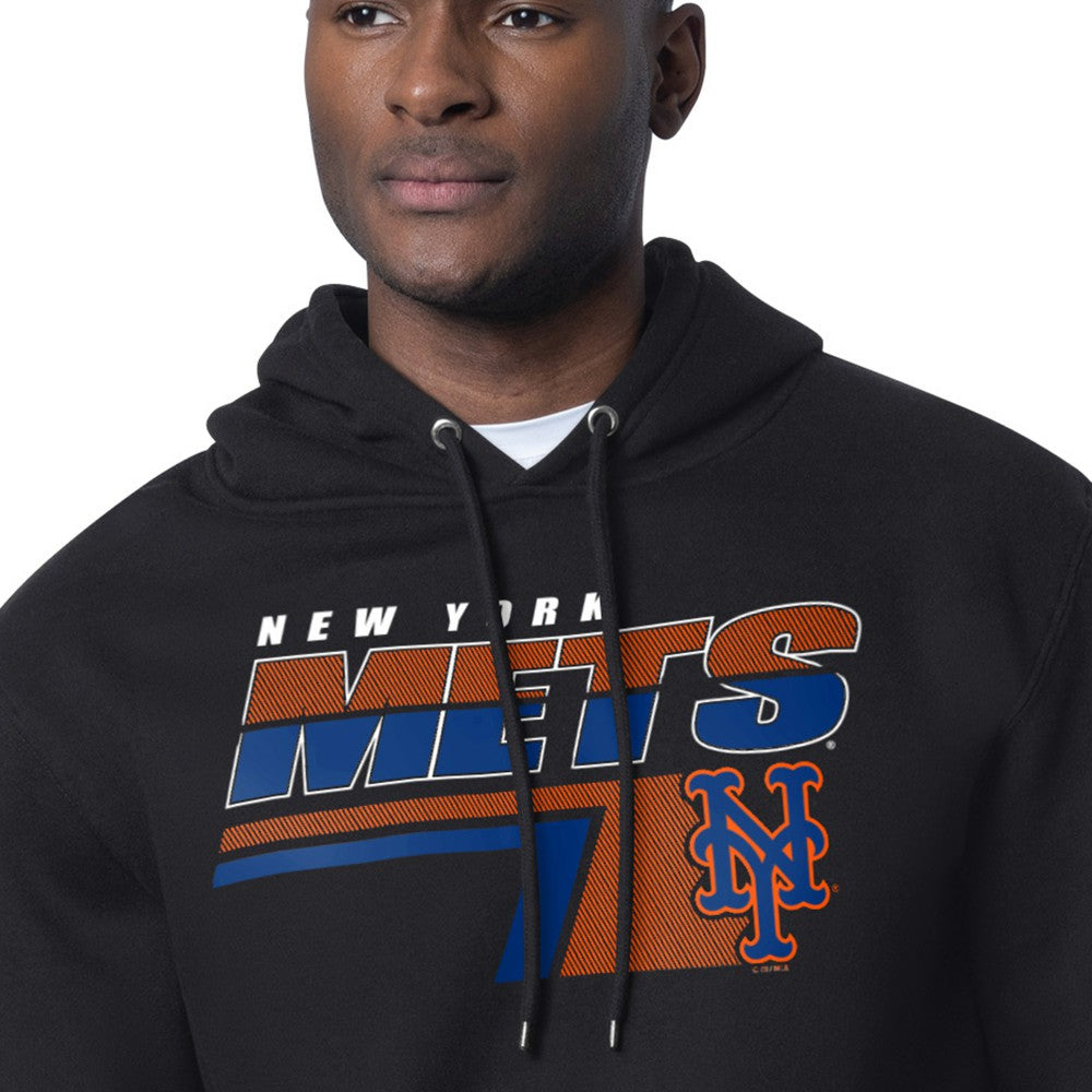 Black New York Mets Starter Logo Push Graphic Hoodie