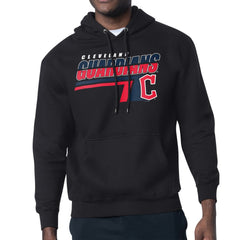 Black Cleveland Guardians Starter Logo Push Graphic Hoodie