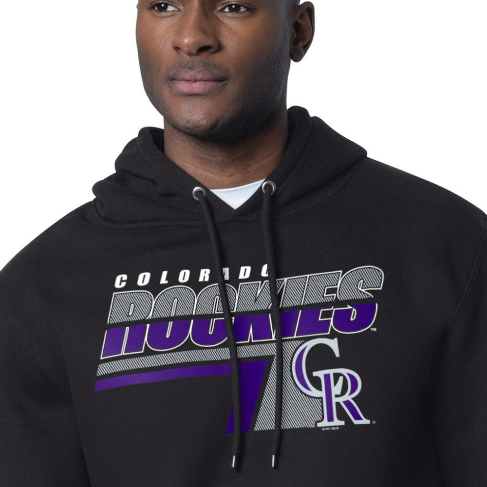 Black Colorado Rockies Starter Logo Push Graphic Hoodie