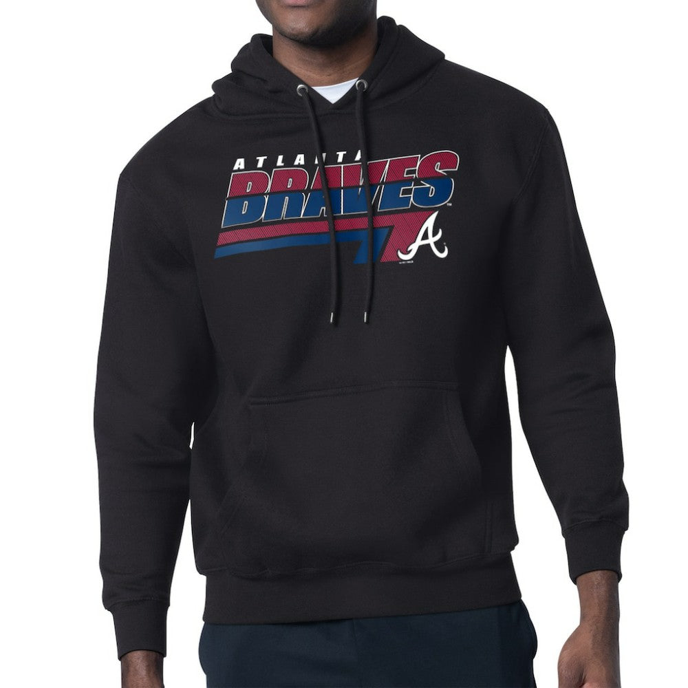 Black Atlanta Braves Starter Logo Push Graphic Hoodie