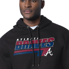 Black Atlanta Braves Starter Logo Push Graphic Hoodie